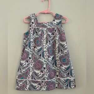 Petritas Childrenchic Arabesque Jewel Party Cotton Pique Dress Purple Aqua 4 NWT